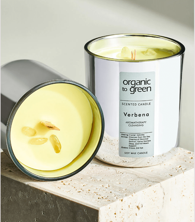 Aromatherapy Candle with Crystal Healing Gem - Free Living Co