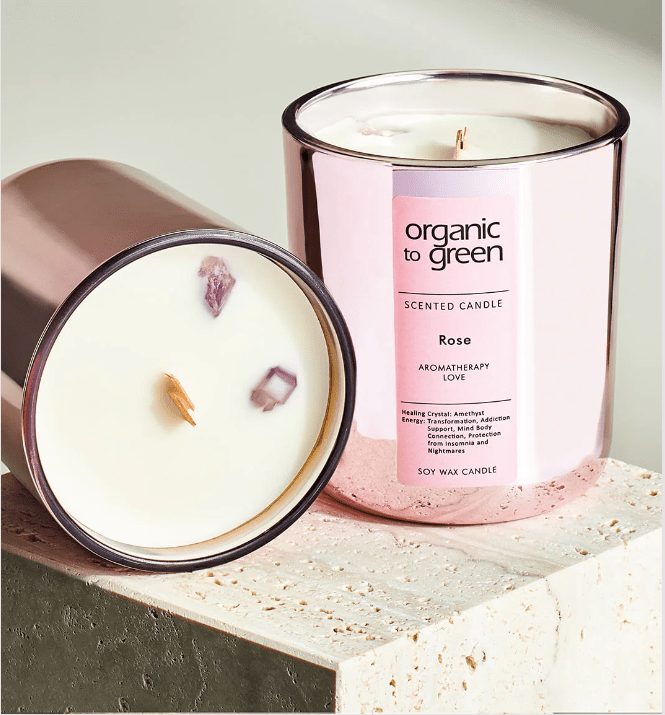 Aromatherapy Candle with Crystal Healing Gem