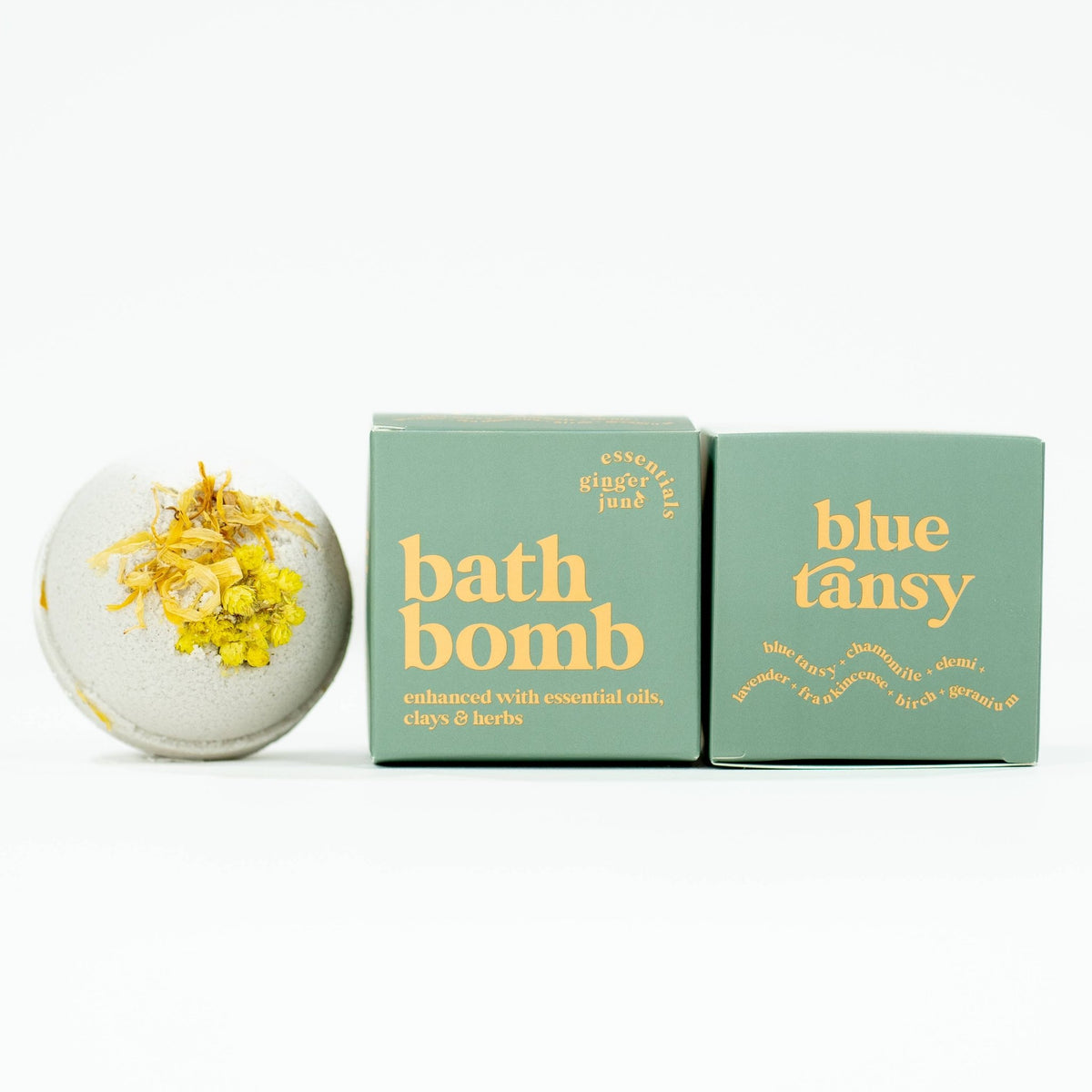 blue TANSY • 100% BOTANICAL BATH BOMB •