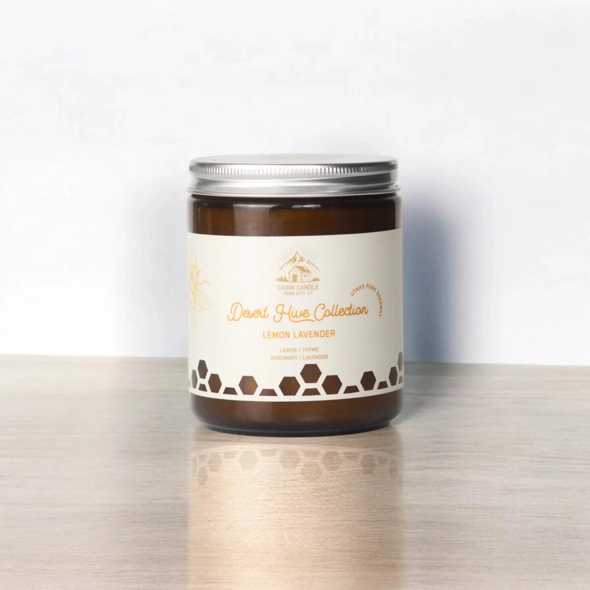 Lemon Lavendar Non-Toxic Beeswax Candle | Cabin Candle Park City