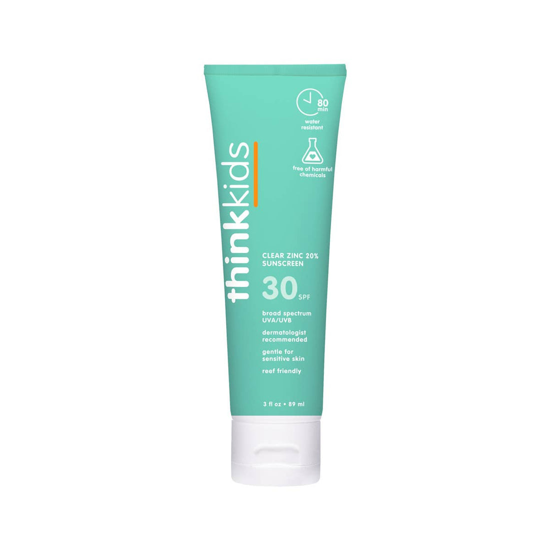Think Kids SPF 30 Clear Zinc Sunscreen 3 oz, EWG 1 - Free Living Co